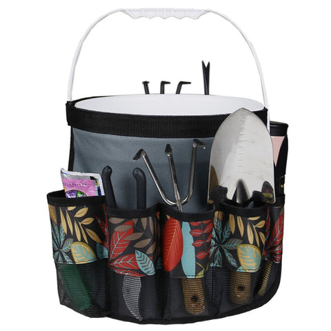 829807 600D Oxford Cloth Garden Tool Storage Bag 10 Pockets Gardening Tools Bucket Bag