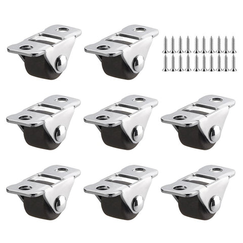 8Pcs / Set 0.5 Inch Kick Drawer Pulley Silent Directional Wheel Furniture Roller