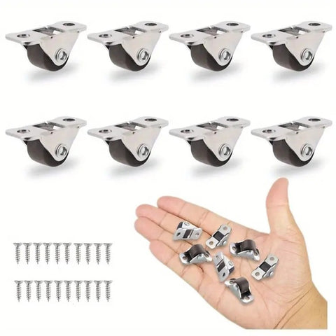 8Pcs / Set 0.5 Inch Kick Drawer Pulley Silent Directional Wheel Furniture Roller