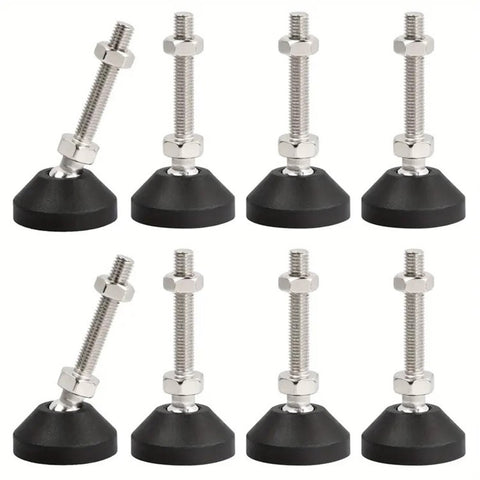 8Pcs / Set M8 Thread Furniture Foot Nylon + Carbon Steel Adjustable Leveling Feet Glide Pad