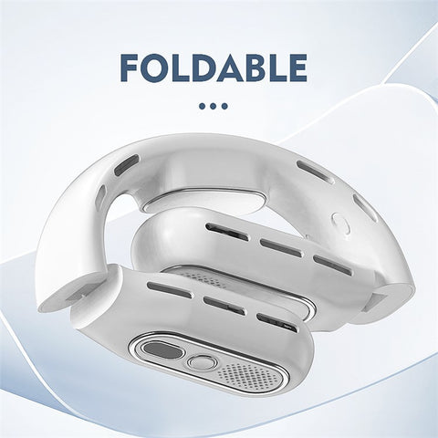 Bladeless Neck Fan 2000mAh Personal Fan with 3 Wind Speed LED Battery Display
