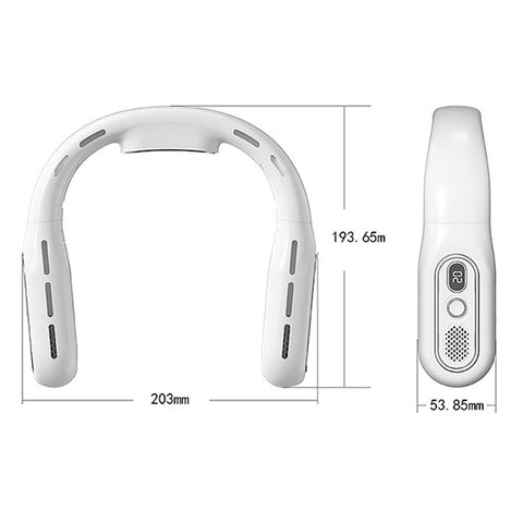 Bladeless Neck Fan 2000mAh Personal Fan with 3 Wind Speed LED Battery Display