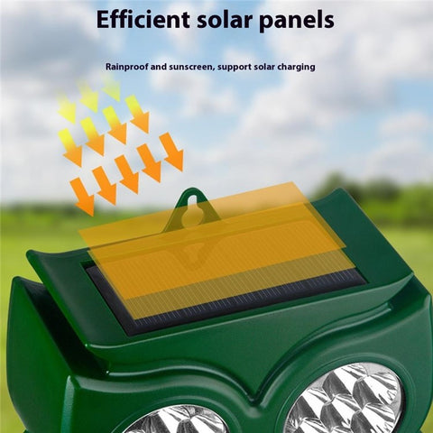 Solar Ultrasonic Animal Repeller 14 Light Beads Cat Dog Repellent Device for Mice