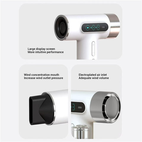 CFJ-5 Portable USB Charging Cold / Hot Air 100000 RPM High Wind Power Wireless Hair Dryer