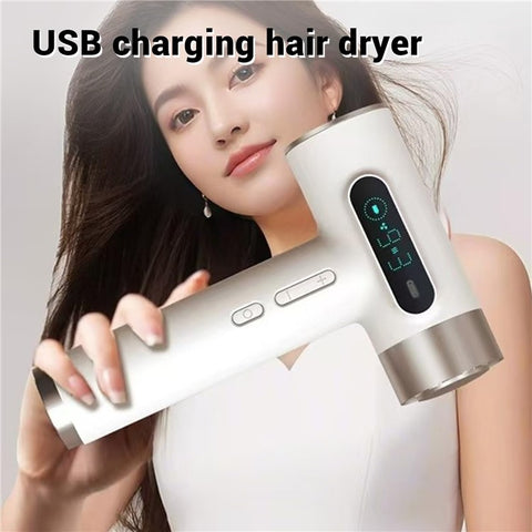 CFJ-5 Portable USB Charging Cold / Hot Air 100000 RPM High Wind Power Wireless Hair Dryer