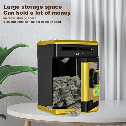 Fingerprint Password Safe Piggy Bank ATM-Style Electronic Coin and Cash Savings Children Plastic Saving Money Box