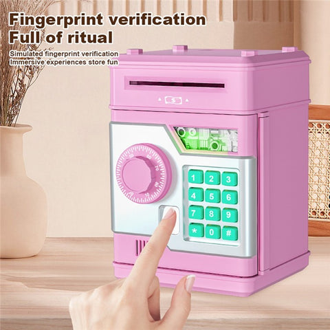 Fingerprint Password Safe Piggy Bank ATM-Style Electronic Coin and Cash Savings Children Plastic Saving Money Box