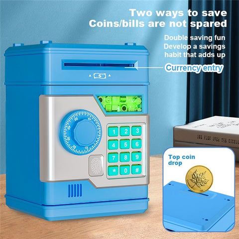 Fingerprint Password Safe Piggy Bank ATM-Style Electronic Coin and Cash Savings Children Plastic Saving Money Box