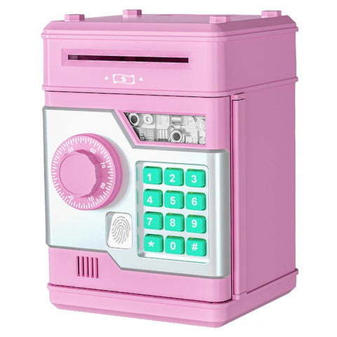 Fingerprint Password Safe Piggy Bank ATM-Style Electronic Coin and Cash Savings Children Plastic Saving Money Box