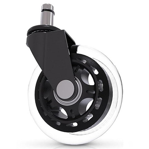 2.5 Inch Office Chair Caster Wheels Clear PU Safe Silent Roller Wheels Replacement for All Floors