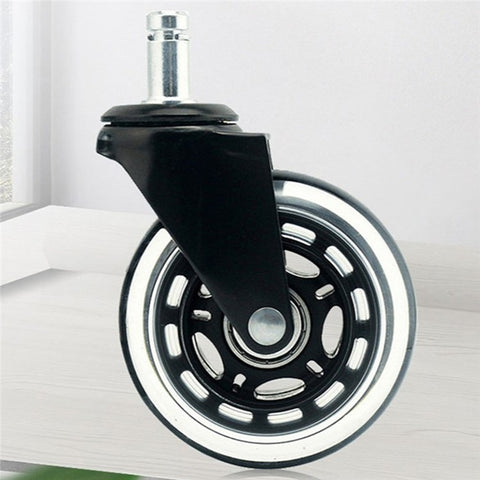 2.5 Inch Office Chair Caster Wheels Clear PU Safe Silent Roller Wheels Replacement for All Floors