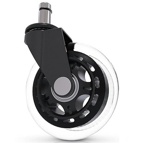 Chair Caster Wheels 3 inch Silent Transparent Roller Wheels Replacement for Office Home Chair