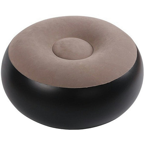 Portable Inflatable Stool Chair Thick Flocked Round Footrest Outdoor Travel Air Seat
