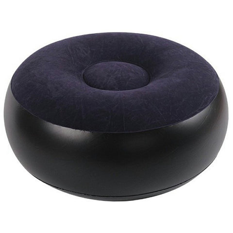 Portable Inflatable Stool Chair Thick Flocked Round Footrest Outdoor Travel Air Seat