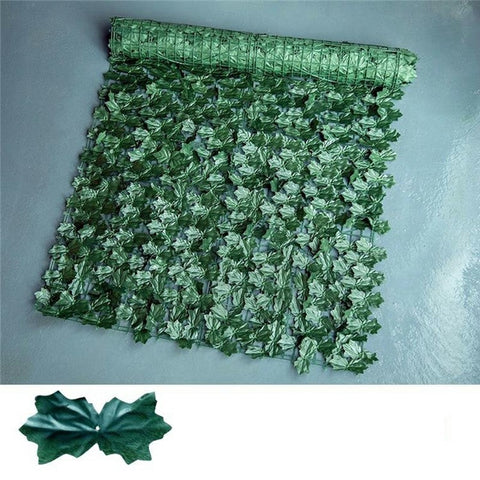 1 x 1m Dark Maple Leaf Artificial Hedge Faux Leaf Privacy Screen Fence Garden Balcony Decorative Barrier