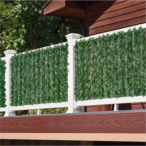 1 x 1m Dark Maple Leaf Artificial Hedge Faux Leaf Privacy Screen Fence Garden Balcony Decorative Barrier