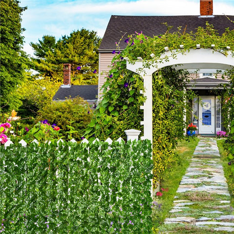 1m x 1m Colored Grape Leaf Artificial Hedge Privacy Fence Garden Balcony Patio Decor