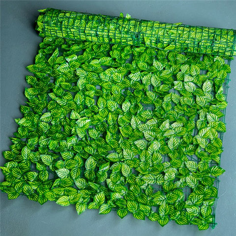 Privacy Fence Wall Screen 1 x 1m Artificial Hedges Fence with Faux Watermelon Leaf for Garden Balcony Decoration