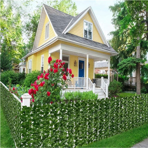 1 x 1m Faux Apple Leaf Artificial Hedge Privacy Screen Fence Panel Realistic Green Plant Barrier