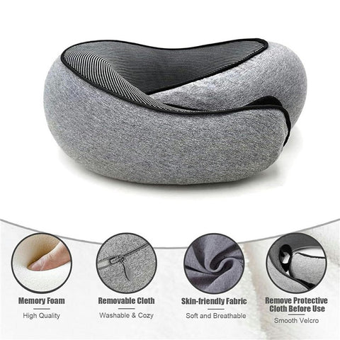 Memory Foam Snail Travel Pillow Portable U-Shaped Airplane Office Nap Neck Support Pillow