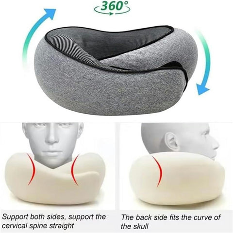Memory Foam Snail Travel Pillow Portable U-Shaped Airplane Office Nap Neck Support Pillow