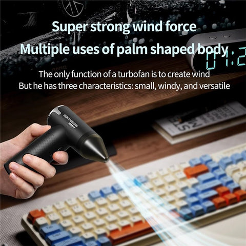 Multifunction Mini Handheld Turbo Fan USB Rechargeable High Speed Portable Blower