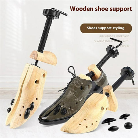 Adjustable Wooden Shoe Stretcher For Men  /  Women Pine Wood Shoe Shaper S Size 34-37
