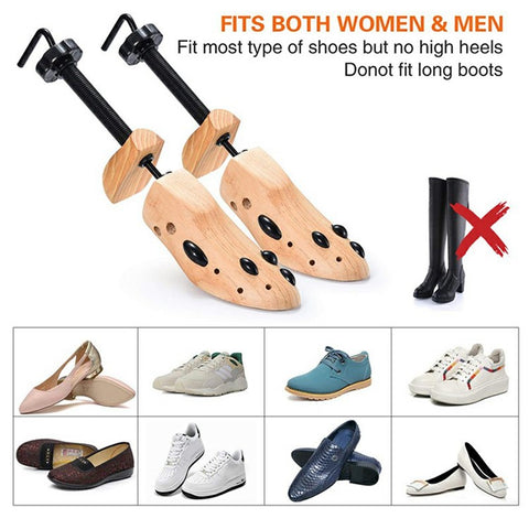 Adjustable Wooden Shoe Stretcher For Men / Women Pine Wood Shoe Shaper M Size 38