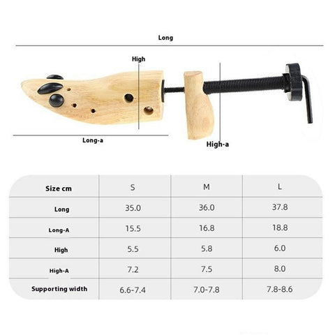 Adjustable Wooden Shoe Stretcher For Men / Women Pine Wood Shoe Shaper M Size 38