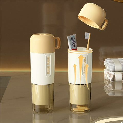 3 in 1 Travel Mug Set Portable Toothbrush Cup Family Toiletry Kit for Home / Outdoor