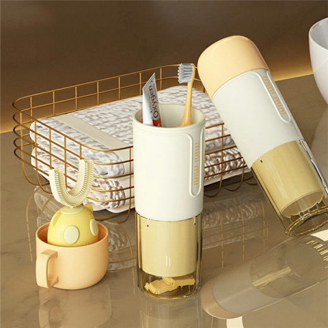 3 in 1 Travel Mug Set Portable Toothbrush Cup Family Toiletry Kit for Home / Outdoor