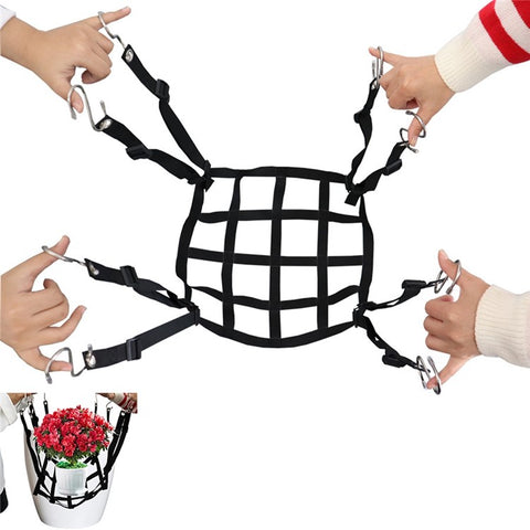 Adjustable Plant Storage Pot Net for Indoor / Outdoor Planter Holder with 8 Hooks