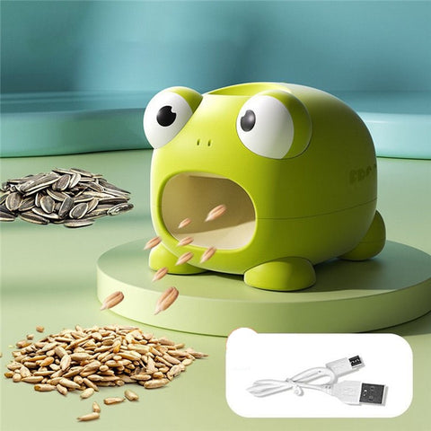 Electric Sunflower Seed Sheller Frog Shaped Automatic Seed Husker Portable Mini Shell Remover