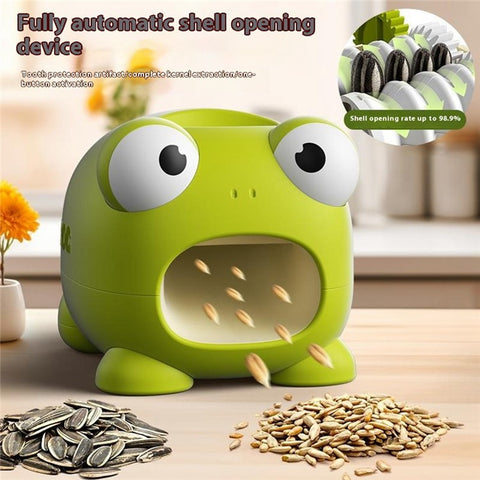 Electric Sunflower Seed Sheller Frog Shaped Automatic Seed Husker Portable Mini Shell Remover