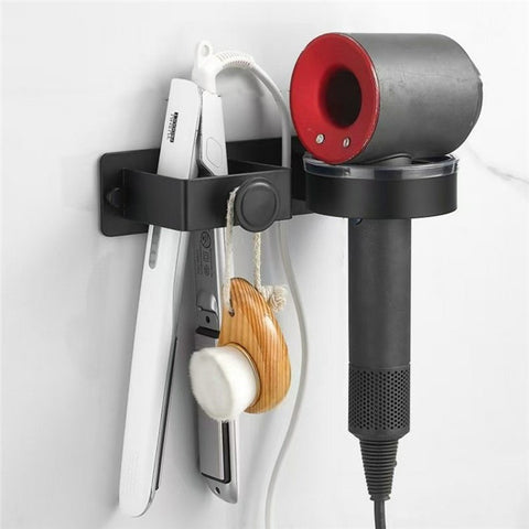Hair Dryer Holder Wall Mount No Drill Bathroom Organizer for Hairdryer / Straightener / Curling Iron Storage Rack