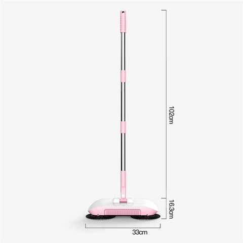 Floor Sweeper Hand Push 2 in 1 Cleaner Broom Dustpan Combo with Mop Pad for Home Office