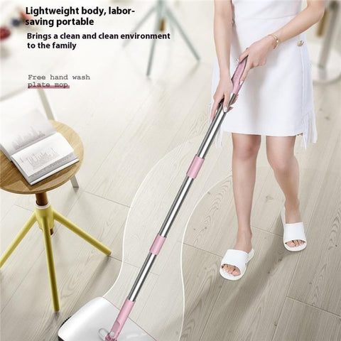 Floor Sweeper Hand Push 2 in 1 Cleaner Broom Dustpan Combo with Mop Pad for Home Office