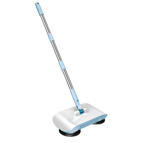Floor Sweeper Hand Push 2 in 1 Cleaner Broom Dustpan Combo with Mop Pad for Home Office