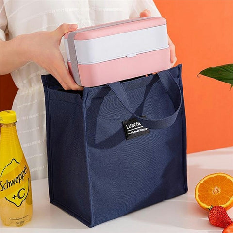 24x27x14cm Insulated Lunch Bag Work School Aluminum Foil Aluminum Cloth Bento Carrier Tote Bag