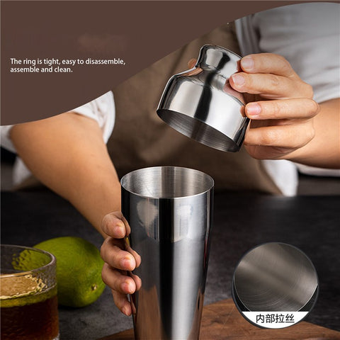 12 in 1 Cocktail Shaker Set Stainless Steel 700ML Bartender Mixer Bar Tools Kit with Bamboo Stand (BPA Free, No FDA)
