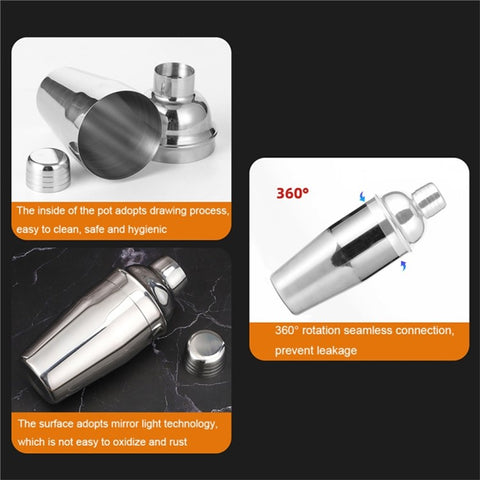 12 in 1 Cocktail Shaker Set Stainless Steel 700ML Bartender Mixer Bar Tools Kit with Bamboo Stand (BPA Free, No FDA)