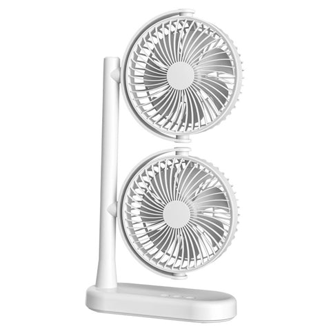 F-053 Dual Head Desk Fan for Office Dorm 3 Speeds USB Charging Summer Air Circulator Fan