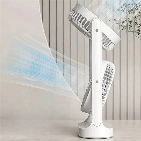 F-052 3 Speeds Adjustable Dual Head Desk Fan USB Charging Summer Air Circulator Fan for Office Dorm