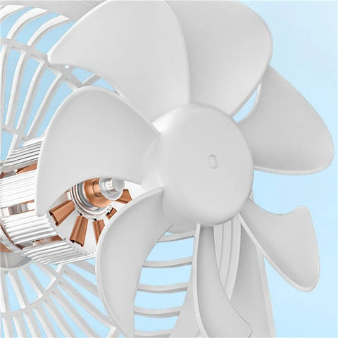 F-052 3 Speeds Adjustable Dual Head Desk Fan USB Charging Summer Air Circulator Fan for Office Dorm