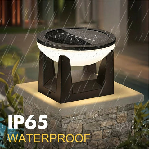Solar Wall Light Outdoor Waterproof 3 Color Modes Garden Patio Fence Lighting Decorative Ambiance Lamp Round