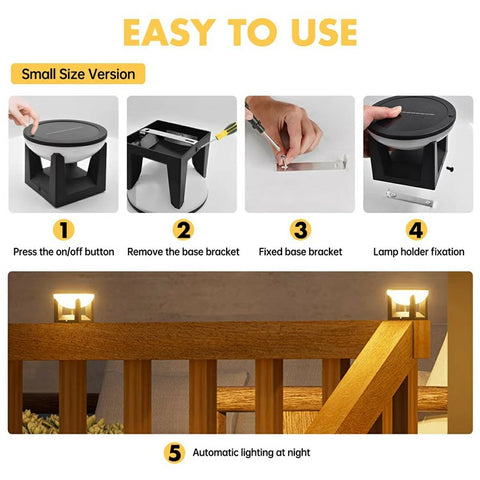 Solar Wall Light Outdoor Waterproof 3 Color Modes Garden Patio Fence Lighting Decorative Ambiance Lamp Round