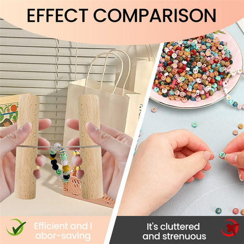 1 Pair Wooden Handle Knot Tightening Tool for Silicone Bead Bracelets Jewelry Making Craft