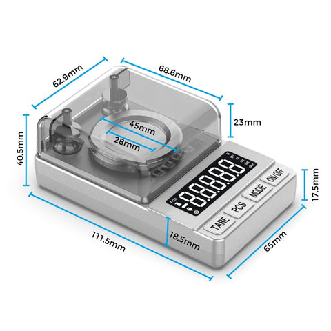 Portable Digital Scale 50g / 0.001g High Precision Jewelry Gold Powder Scale with Calibration Weights