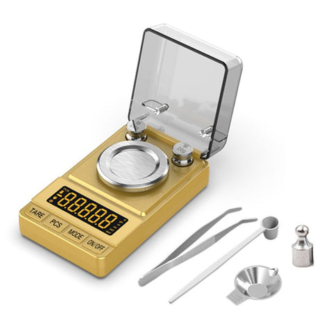 Portable Digital Scale 50g / 0.001g High Precision Jewelry Gold Powder Scale with Calibration Weights