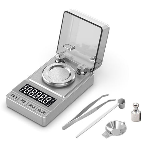 Portable Digital Scale 50g / 0.001g High Precision Jewelry Gold Powder Scale with Calibration Weights
